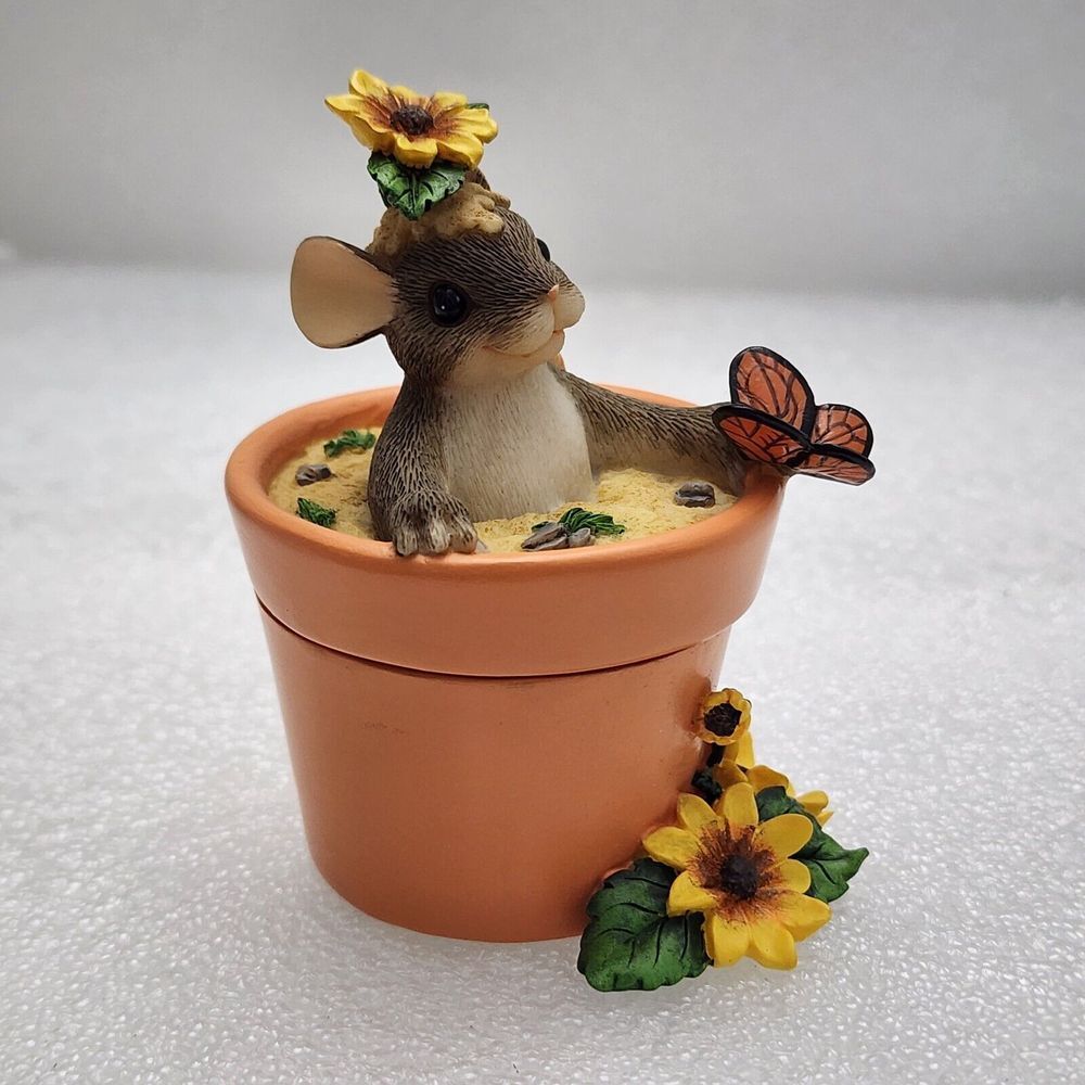 Charming‎ Tails Fitz and Floyd Flower Pot Surprise 88/112 Figurine